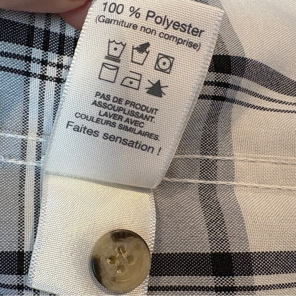 Tilley Men's Travel Shirt Gray Plaid Button-Down Shirt Wrinkle Free Sz. M - Picture 9 of 10